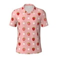 thumbnail image 2 of Daiia Strawberries Pattern Men’s Polo Shirts,Solid Deck Shirt,Classic Fit, Breathable Cotton Polo for Casual and Sport Wear-, 2 of 7