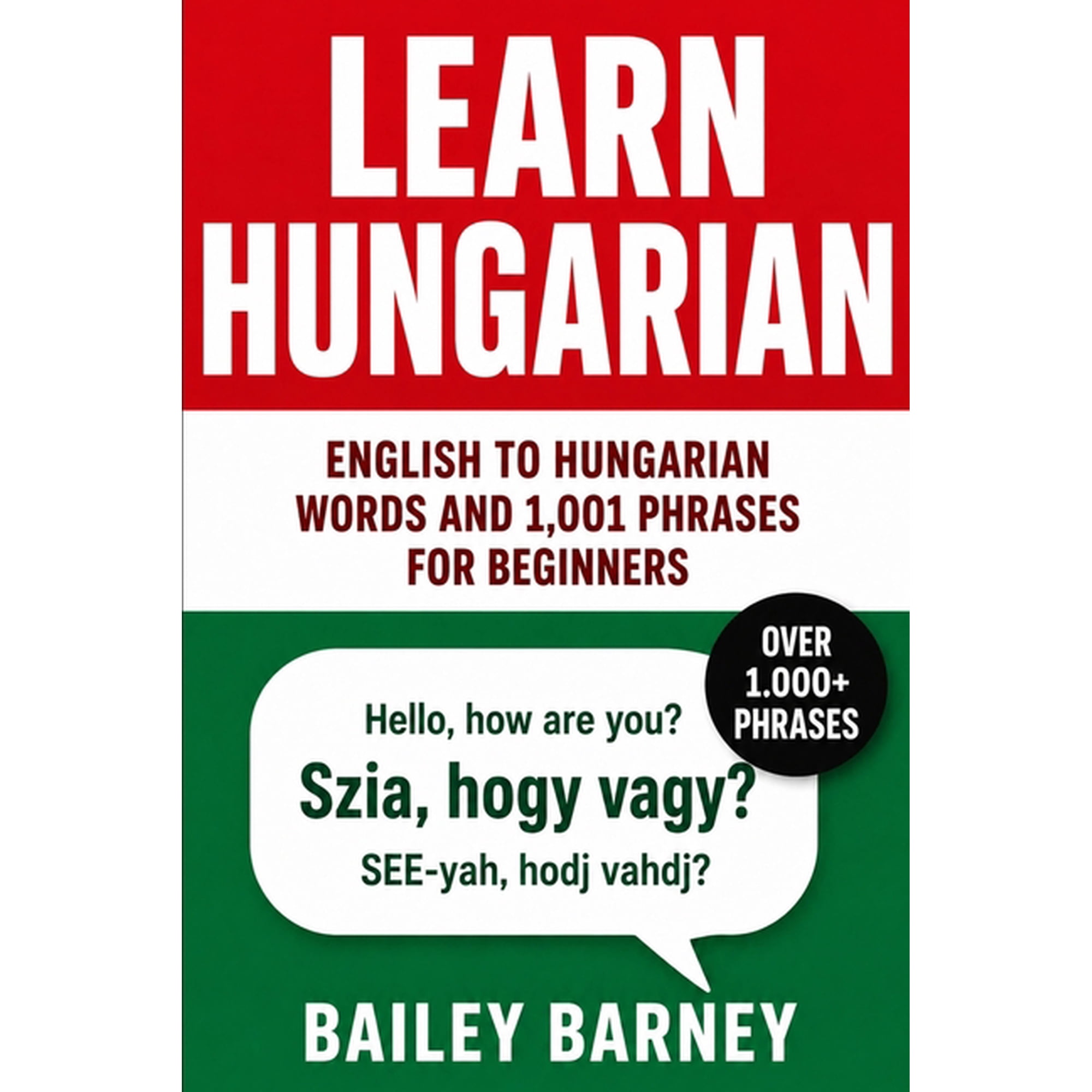 Learn Hungarian: English to Hungarian Words and 1,001 Phrases for Beginners, (Paperback)