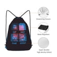 thumbnail image 5 of XMXT Waterproof Gym Bag, Game Icons Double Color Print Blue Drawstring Backpack for Men, m Black, 5 of 8