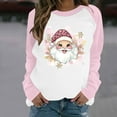 thumbnail image 2 of Merry Christmas Womens Long Sleeve Tees Pink Raglan Pullover Santa Claus Graphic Sweatshirt Xmas Novelty Pullovers Christmas Tree Clothing Tops, 2 of 3