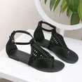 thumbnail image 2 of VerPetridure Women's Sandals Summer Casual Retro Open Toe Metal Buckle Thick High Heel Buckle Roman Sandals, 2 of 3