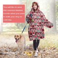 thumbnail image 4 of Wearable Oversized Blanket,Red and Black Christmas Love Pattern Wearable Blanket Hoodie for Adults,Cozy Hooded Blankets with Super Pockets,Super Warm Fuzzy Pullover for Women & Men, 4 of 6
