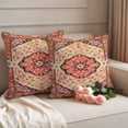 thumbnail image 6 of 2 Pack Outdoor Waterproof Throw Pillow Covers,Abstract Bohemian Floral Decorative Square Pillow Case Patio Pillowcases for Chair Couch Sofa 16x16in, 6 of 9