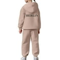 thumbnail image 6 of KHONTS Girls Letter Printed Hooded Sweatshirts and Sweatpants Pullovers Outfits, 2 Piece, Sizes 2-13 Years, 6 of 7
