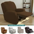 thumbnail image 2 of Clearance! 4-Piece Super Soft Recliner Cover Milk Silk Fitted Recliner Chair Cover Solid Color Recliner Sofa Cover Washable Furniture Protector on Clearance Coffee, 2 of 8