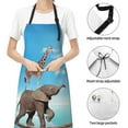 thumbnail image 6 of Picia Elephant Giraffe Waterproof Apron for Unisex Adult - Adjustable Bib Apron with Pockets, Ideal for Cooking, Gardening, Painting, and Household Chores, 6 of 9