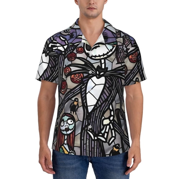 Gokiu The Nightmare Before Christmas for Hawaiian Shirt for Men Casual Button Down Beach Shirt with Pocket