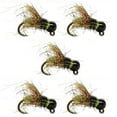 thumbnail image 1 of 5 Pcs Fly Hook Trout Fishing Lures Fast Sinking Tungsten Bead Head Nymph Fly Bait, 1 of 6