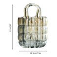 thumbnail image 2 of Glass Vase Transparent Hand Basket Living Room Flower Arrangement Creative Bag Fish Tank, 2 of 16