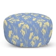 thumbnail image 1 of Floral Pouf Cover with Zipper, Botanical Theme Abstract Flowers and Leaves Image in Monochrome Style, Soft Decorative Fabric Unstuffed Case, 30" W X 17.3" L, Pale Sky Blue and Cream, by Ambesonne, 1 of 5