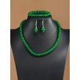 thumbnail image 5 of QQTDFG 4pcs Beautiful Green Bead Decor Jewelry Set Beaded Necklace Bracelet Earrings-default, 5 of 5