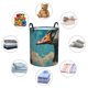 thumbnail image 4 of Fotbe Blue Watercolor Duck Cesto de Ropa con Asas, Cesto Impermeable de Gran Capacidad, Bolsa de Lavado para Dormitorio, Cesto de Ropa con Ruedas y Asas-Small, 4 of 6