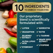 Eye Vitamins Supplements - 3x Strength Eye Health Vitamin with Lutein and Zeaxanthin - Vision Macular Health & Dry Eyes Support With Zinc, Vitamins C E & Minerals, Bottled in USA - 120 Capsules