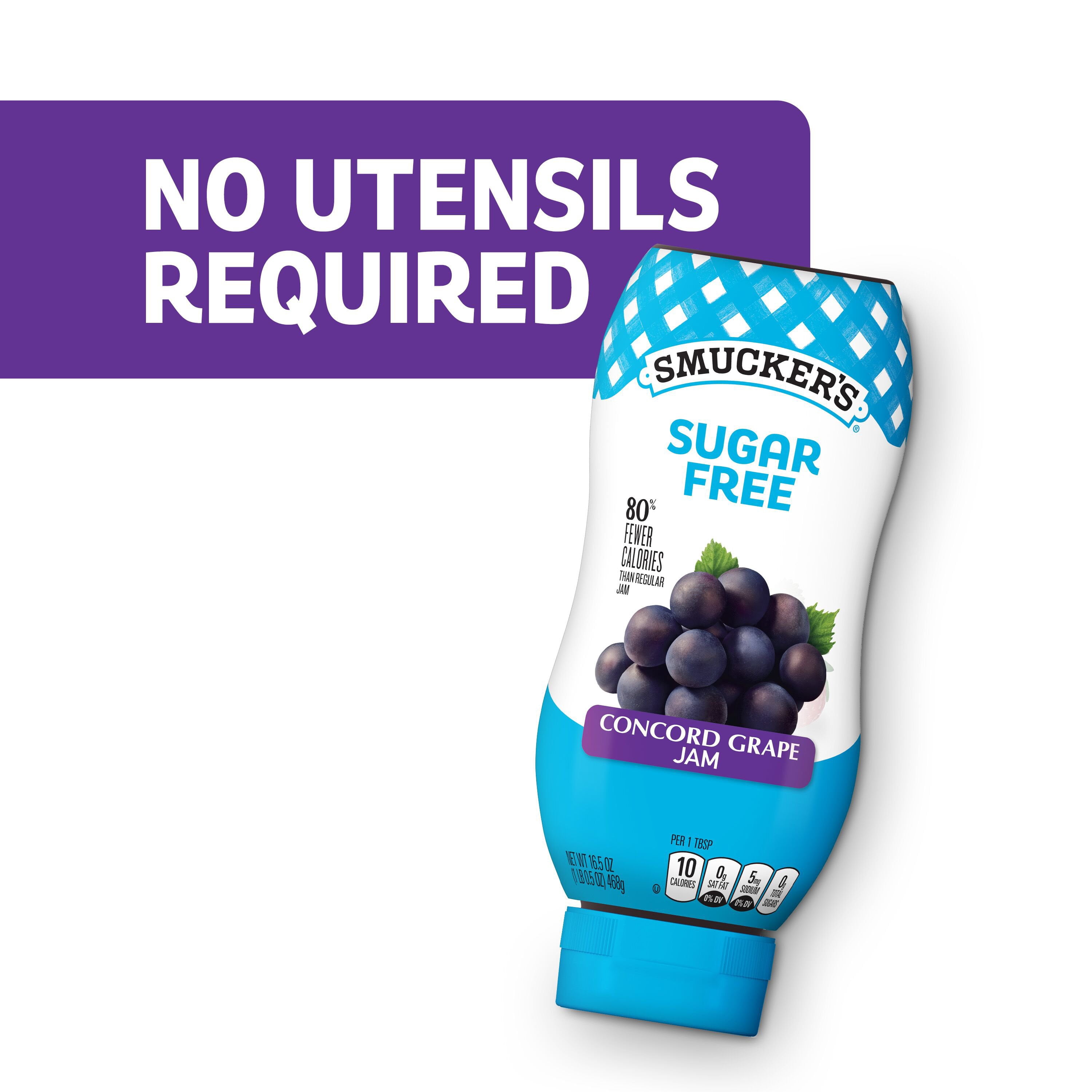 3 Pack of Smucker's Sugar Free Concord Grape Jam - 16.5 oz (Packaging Varies)