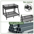 thumbnail image 3 of Miniyam Twin over Full Metal Bunk Bed with Guardrail, Dual Ladders, Quiet Slat Support, Under-Bed Storage, Black, 3 of 9