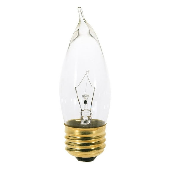 Satco 25 Watt CA10 Incandescent - Clear - 1500 Average rated hours - 210 Lumens