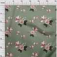thumbnail image 3 of oneOone Georgette Viscose Olive Green Fabric Floral Quilting Supplies Print Sewing Fabric By The Yard 42 Inch Wide, 3 of 4