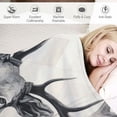 thumbnail image 3 of COMIO Super Soft Red Black Buffalo Plaid Check Elk Home Reindeer Flannel Blanket White, 3 of 6