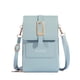 thumbnail image 1 of Bolsa de hombro cruzado de cuero sintético para mujeres de color azul cielo, bolso de mano con ranuras para tarjetas de crédito, 1 of 2