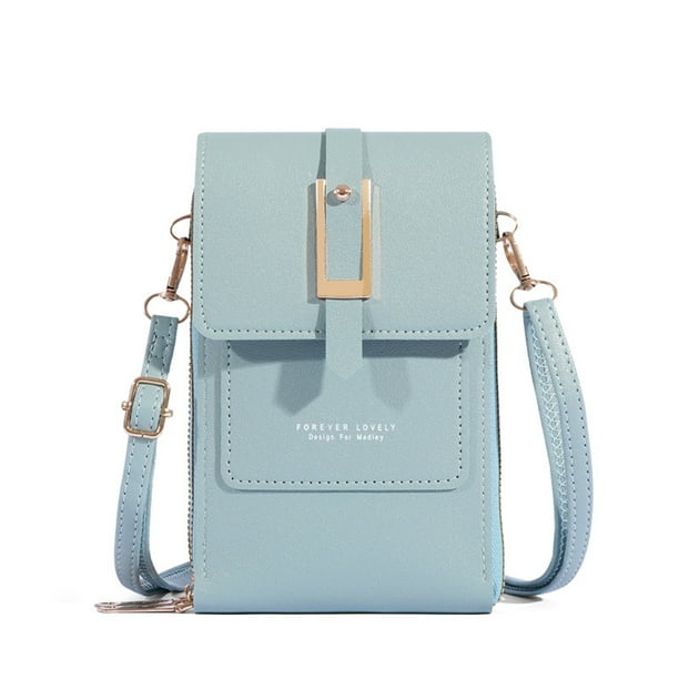 Baúles de almacenamiento, organizadores de armario y almacenamiento, bolsos para teléfono con pantalla táctil para mujer, mini bolsos cruzados de cuero para teléfono móvil, bolso de hombro, billetera