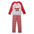 thumbnail image 4 of Viworld Matching Family Pajamas Sets Christmas PJ's with Santa Claus Printed Tee and Plaid Pants Loungewear, 4 of 5