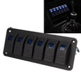 thumbnail image 3 of 6 Gang Rocker Switch, Protecció Contra Sobrecorriente IP65 Panel de Interruptor de Alternancia Led Retroiluminado Impermeiluminado Para Vehículos de 12-24V Yates SUV Camiones, 3 of 7