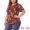 Red, variant on DARING DIVA Women's Plus V Neck Floral Print Casual Top 1X Red
