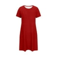 thumbnail image 6 of Sakmal Moomoo Womens Nightgowns Lightweight Short Sleeve Moomoo Dress Solid Knee Length Nightgowns for Women L, 6 of 6