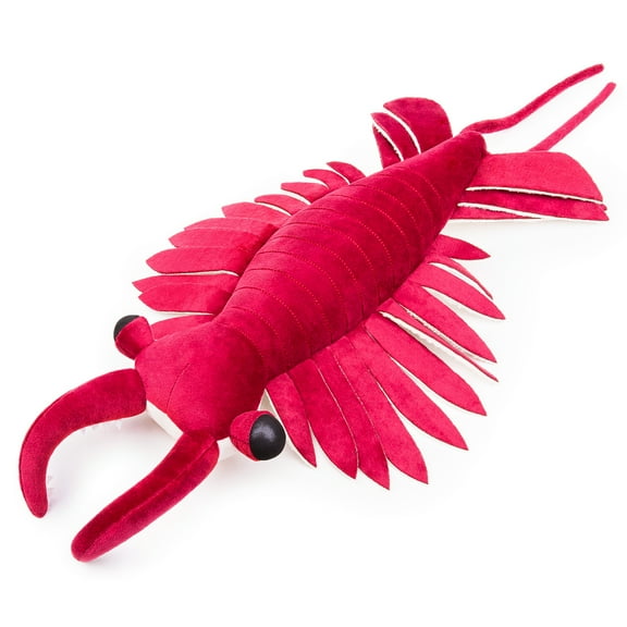 Realistic Anomalocaris Arthropod Stuffed Animal,Soft Cambrian Ancient Sea Creature ShrimpPlush Toy, Lifelike Animal Toy for Kids,Home Decor,Hugging Toy-Red 20.8"