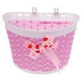 thumbnail image 2 of Bike Basket for Kids Front Bike Accessories for Kids Small Woven Wicker Cycling Ages 3-12, Pink, 2 of 6