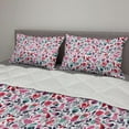 thumbnail image 2 of Tulip Comforter & Sham Bedding Set, Floral Background with Linked Swirling Tulip and Branches Fresh Ornate, 3 pcs Duvet Set Microfiber Filling Quilt, 5 Sizes, Pink Teal Red, by Ambesonne, 2 of 4