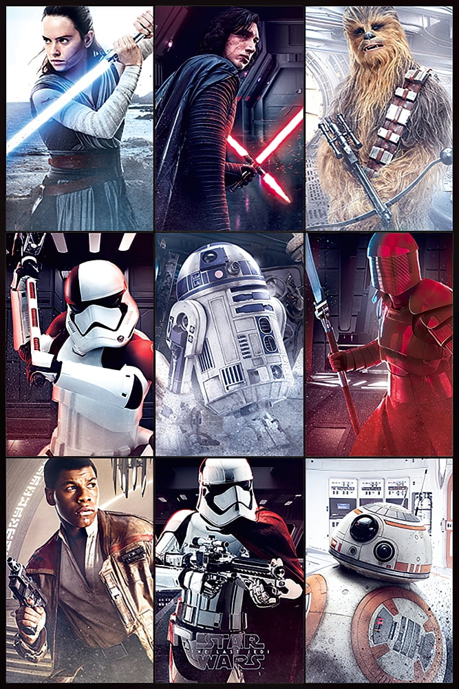 Star Wars: Episode VIII - The Last Jedi - Movie Poster / Print (Many Porgs)  (Black Poster Hanger) 