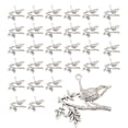 thumbnail image 4 of 3x30x Dijes De Pájaro En Rama Accesorios De Bricolaje Para Decoración De Bolsos Tapas De Teléfono Cremalleras Plateadas, 4 of 8
