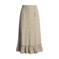 thumbnail image 7 of Long Skirts for Women Plus Size Plaid Elastic Waist Beach Sundresses Boho Skirt Womens Summer Casual Flowy Ruffles Skirt Dress, 7 of 7