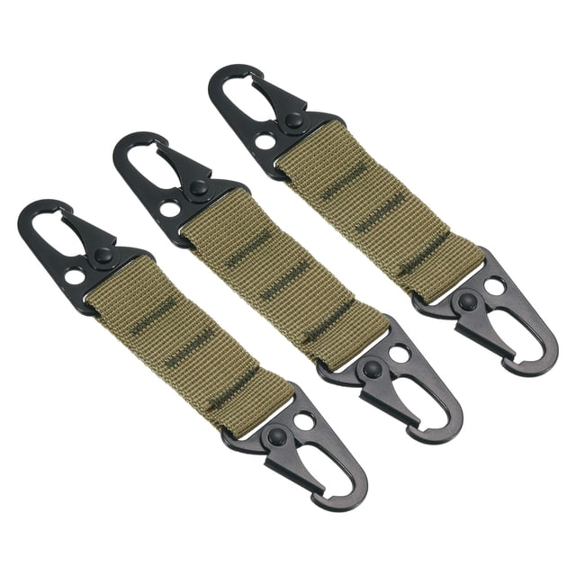 Clip de llave Uxcell para cinturón con hebilla para colgar, paquete de 3 en color oliva