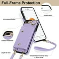 thumbnail image 5 of Phone Case for iPhone 7plus 8plus 7/8 Plus Wallet Cover with Screen Protector Ring Stand Card Holder Slot Crossbody Strap Lanyard Leather Cell i Phone7s 7s + 7+ 8s 8+ Phones8 7p 8p Women Girls Purple, 5 of 13