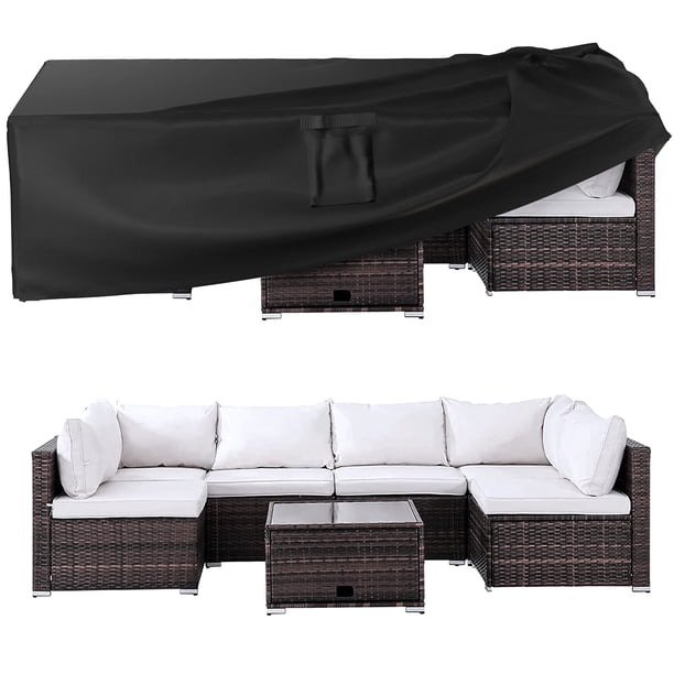 Ruimoy Fundas Para Muebles De Patio, Cubierta Impermeable Para Muebles De Exterior, Fundas Para Mesas Y Sillas Exteriores, Resistentes 600D (111 Pulgadas De Largo X 74 Pulgadas De Ancho X 28,3 Pulgada