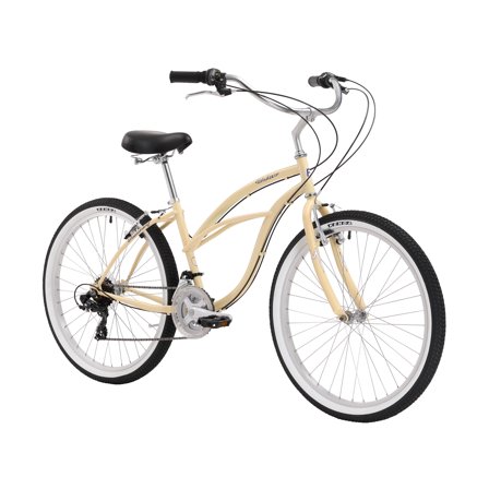 26" Firmstrong Urban Lady 21 Speed Women's Beach Cruiser Bike, Vanilla