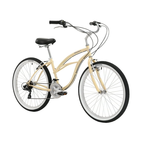 26" Firmstrong Urban Lady 21 Speed Women's Beach Cruiser Bike, Vanilla