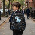 thumbnail image 6 of Xixirimido Dinosaur Music Notes Black Print Kids Backpacks for Boys, 17 Inch Large Capacity Backpack Toddler Elementary Schoolbag for Teens Students Lightweight Durable Bookbag, 6 of 8