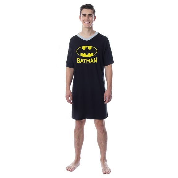 DC Comics Batman Mens' Bat Symbol Icon Nightgown Sleep Pajama Shirt