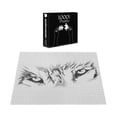 thumbnail image 4 of Ambesonne Tattoo Jigsaw Puzzle, Winter Animal Wild Wolf, Heirloom-Quality Fun Activity for Family Durable Cardboard, 1000 pcs, White and Black, 4 of 6