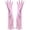 Pink, variant on Household Kitchen Cleaning Gloves Waterproof Cotton Lined Dishwashing Non-Slip Long Cuff Gloves