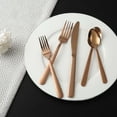 thumbnail image 3 of Lorena 20 Piece Silverware Flatware Cutlery Set, Stainless Steel Utensils Service for 4, Rose Gold, 3 of 10