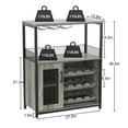 thumbnail image 4 of Bingirl Bar Storage Cabinet with Removable Wine Rack, Wine Bar Buffet Cabinet with Storage, Liquor Bar Buffet Sideboard, Gray, 4 of 7