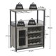 thumbnail image 4 of Gabinete de bar con estante para vino removible, mueble buffet para licor, aparador gris para bar, 4 of 7