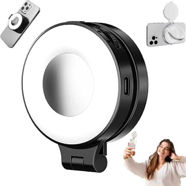 BotaniNest Acirculate Beauty Selfie Light For Phones Foldable Fill Light With For Selfies And A Phone Stand Portable Magnet Selfie Ring Lights 360 Rotating