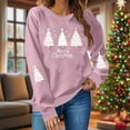 thumbnail image 2 of lcziwo Christmas Shirts for Women Long Sleeve Round Neck Sweatshirts Loose Casual Pullover Tops Teen Girls Clothes, Pink, L, 2 of 7