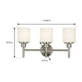 thumbnail image 3 of Design House Aubrey 3-Light Bathroom Light Fixtures in Satin Nickel - Dimmable Vanity Lights with Frosted Glass, 3 of 16