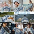 thumbnail image 5 of Blue Boho Cooling Blanket,Lightweight Breathable Summer Throw Blanket with Double Sided Cold Effect,Farmhouse Bohemian Medallion Oriental Flower Picnic Blankets Bed Sheet for Hot Sleepers 60"x80", 5 of 8